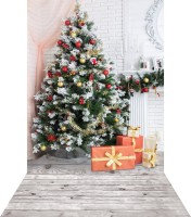 Tło świąteczne z choinką i prezentami sw165