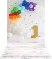 Urodzinowe tło fotograficzne z kolorowymi balonami brd064