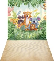 Tło dziecięce kolorowe zoo002
