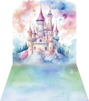 Winylowe tło fotograficzne jak malowane bajkowy zamek zmp005