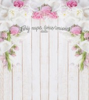 Tło fotograficzne na ślub ze srebrnym napisem 180x200 WEDD249