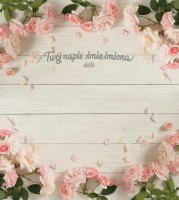 Tło fotograficzne na ślub ze srebrnym napisem 180x200 WEDD251