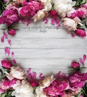 Tło fotograficzne na ślub ze srebrnym napisem 180x200 WEDD256