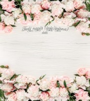 Tło fotograficzne na ślub ze srebrnym napisem 180x200 WEDD257