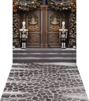 świąteczne tło fotograficzne z dziadkami do orzechów i drzwiami sw232 z podłogą