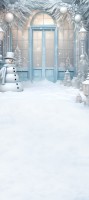 Zimowe tło do przedszkola z bałwankiem sw251 180x400