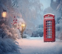 Świąteczne tło fotograficzne telefon do Świętego Mikołaja sw276