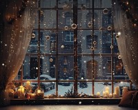 Tło fotograficzne okno z zasłonami SW289