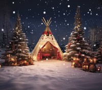 Świąteczne tło namiot tipi SW298