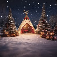 Ścianka świąteczna namiot tipi SW298