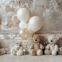 Tło fotograficzne z misiami w stylu boho misie_boho002