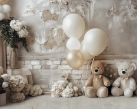 szerokie tło fotograficzne 250x200 w stylu boho z misiami misie_boho002