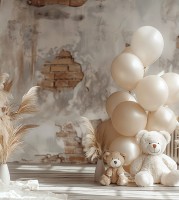 Ścianka w stylu boho z misiami misie_boho004