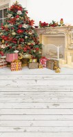 święta kominek choinka tło sw007