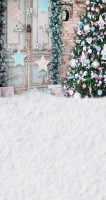 Świąteczne tło z choinką przyprószoną śniegiem sw183
