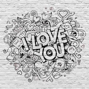 Tło fotograficzne winylowe, ścianka, flat lay, paski, serduszka i graffiti 510g - GRAFF001