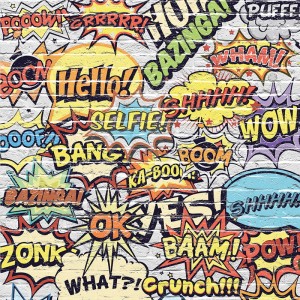 Tło fotograficzne winylowe, ścianka, flat lay, paski, serduszka i graffiti 510g - GRAFF005