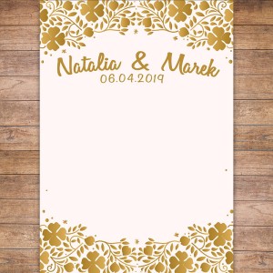 Tło fotograficzne winylowe, ścianka ślubna, weselna 510g - WEDD084