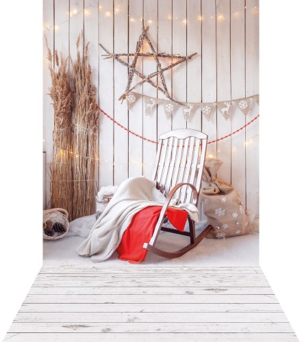 Fotograficzne tło z fotelem Świętego Mikołaja sw226
