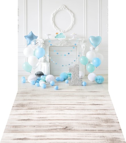 Błękitne tło fotograficzne urodzinowe brd058