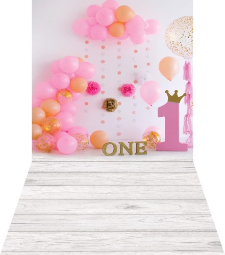 Urodzinowe tło fotograficzne z różowymi balonami brd068