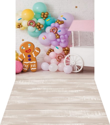 Urodzinowe tło fotograficzne z kolorowymi balonami brd070