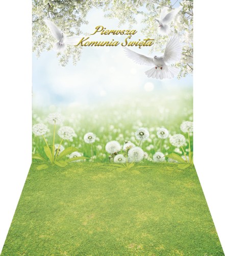 Tło komunijne z gołąbkami kmn061