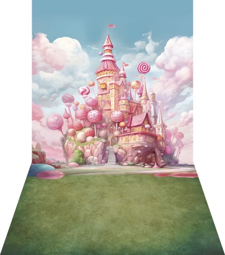 Tło winylowe cukierkowa kraina candy002
