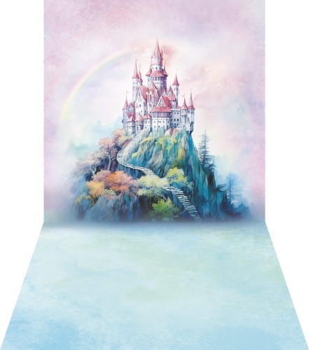 Winylowe tło fotograficzne jak malowane bajkowy zamek zmp003