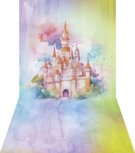 Winylowe tło fotograficzne jak malowane bajkowy zamek zmp006