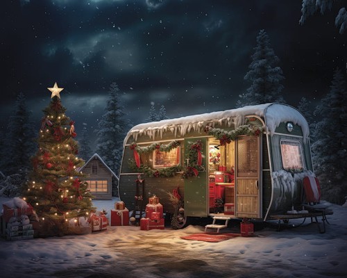 Tło świąteczne kamper SW295