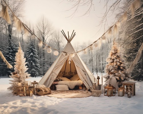 Tło świąteczne namiot tipi SW299