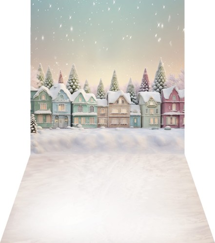 Tło z podłogą świąteczne piernikowe domki SW315