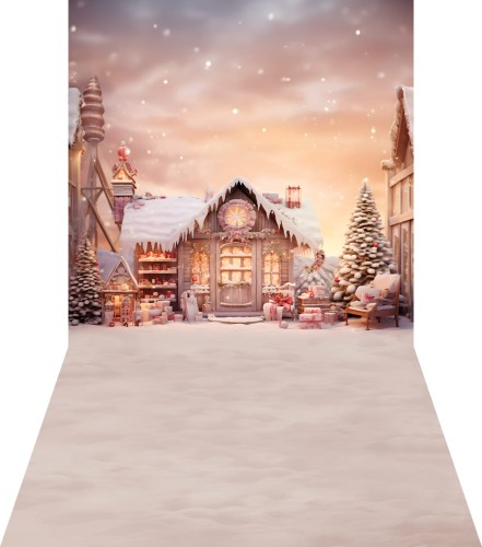 Tło z podłogą świąteczna chatka sw271