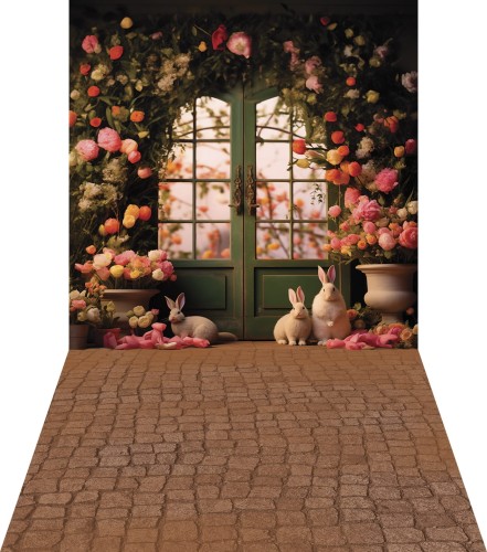 Winylowe tło wiosenne z drzwiami wsn074