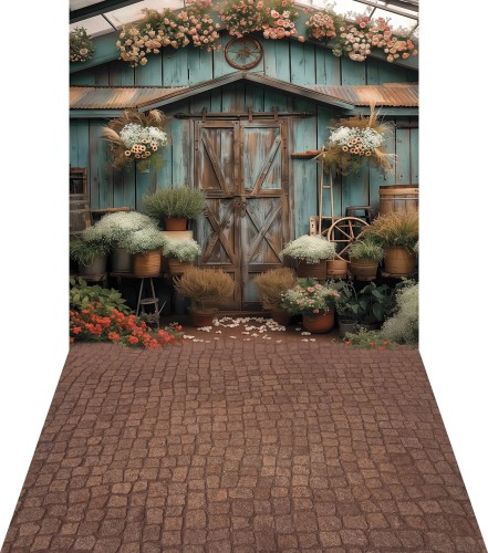 Tło wiosenne domek narzędziowy wsn104