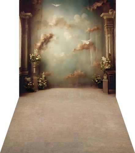 Tło na komunię z kolumnami KMN074