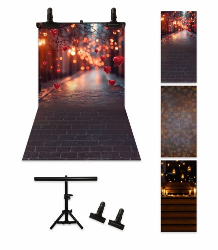 mini studio fotograficzne z pakietem 3szt teł fotograficznych do fotografii produktowej wraz ze statywem i klipsami PIESKILOVE10 dla właścicieli psów, groomerów i hodowli