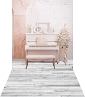 Świąteczne tło fotograficzne  z białym pianinem sw220