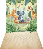 Tło dziecięce kolorowe zoo001
