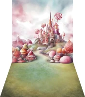 Tło winylowe cukierkowa kraina candy001