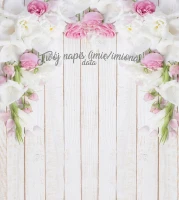 Tło fotograficzne na ślub ze srebrnym napisem 180x200 WEDD249