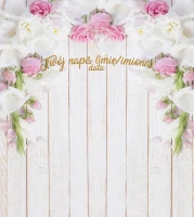 Tło fotograficzne na ślub ze złotym napisem 180x200 WEDD249