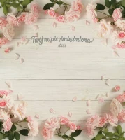 Tło fotograficzne na ślub ze srebrnym napisem 180x200 WEDD251