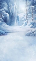 Tło zimowe do przedszkola kraina śniegu z podłogą sw248 180x300