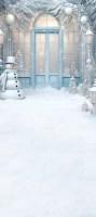 Zimowe tło do przedszkola z bałwankiem sw251 180x400