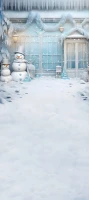 Tło zimowe z bałwankami sw252 180x400