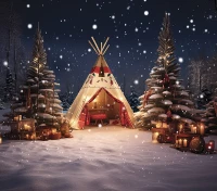 Świąteczne tło namiot tipi SW298