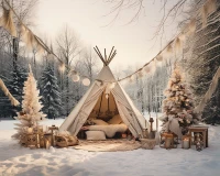 Tło świąteczne namiot tipi SW299