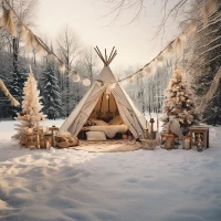 Ścianka świąteczna namiot tipi SW299